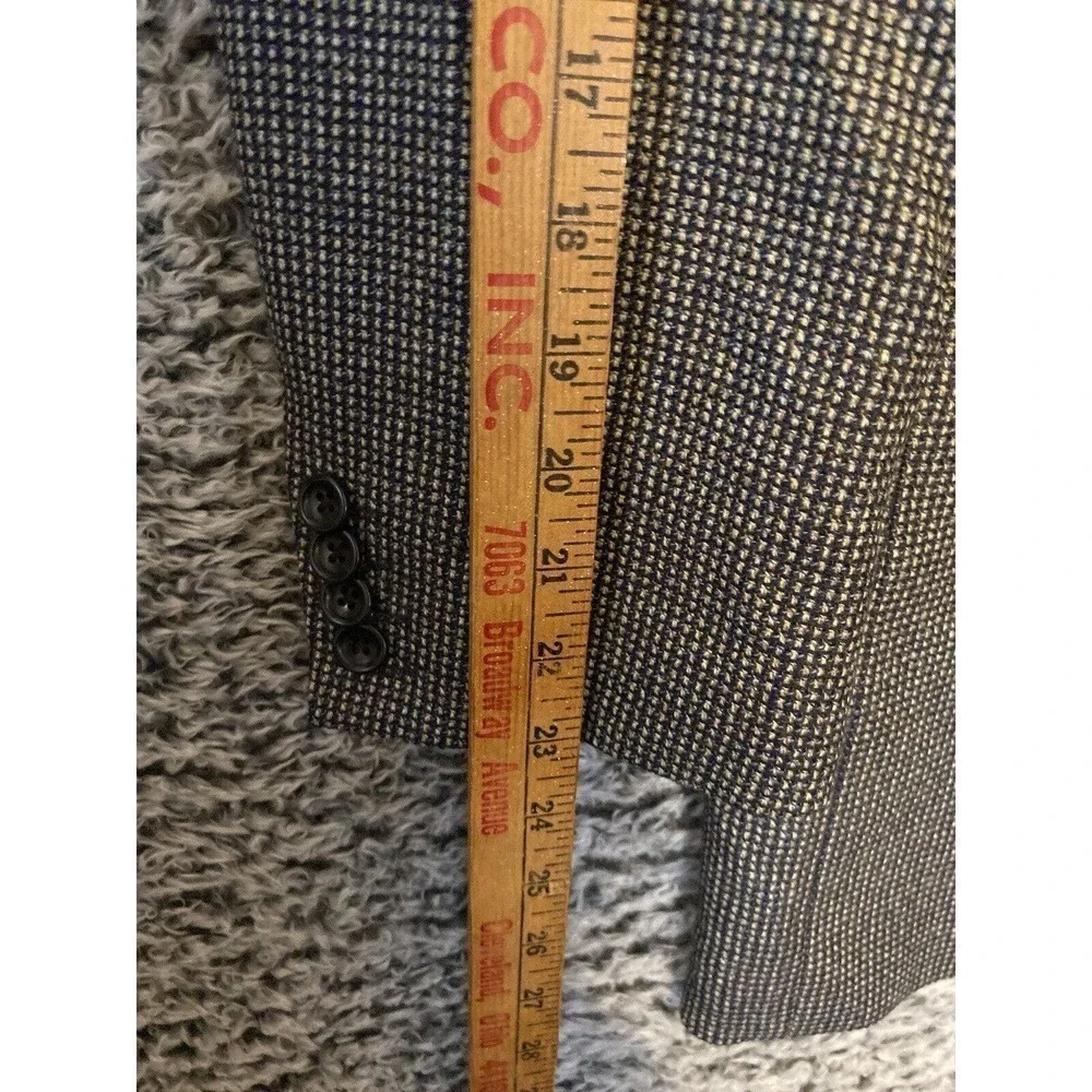 Hugo Boss USA Vintage Tweed Blazer Mens 40R Three Button Ventless Houndstooth